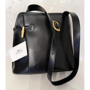 NEW! Black Longchamp Roseau Bamboo Toggle Leather Bag BNWT Pristine HTF